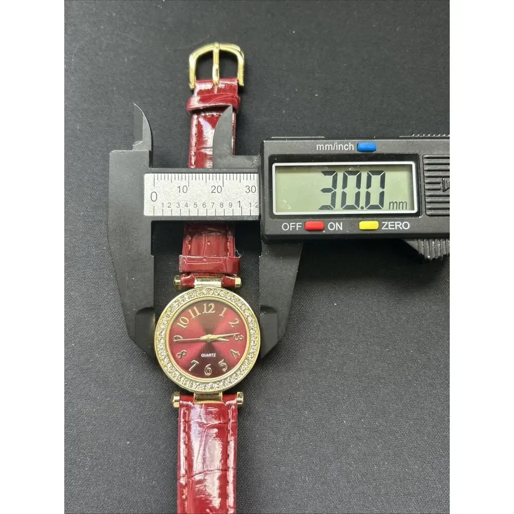 Gold Tone Red Dial And Band Women’s Quartz Watch